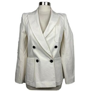 Isabel Marant Lenalia Jacket 4 Womens Ivory Button Lined Double Breasted 36